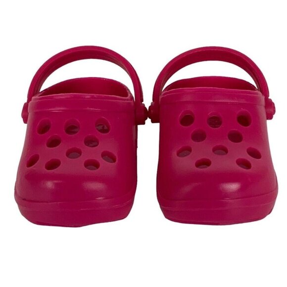Our Generation Doll Shoe Lot Of 2 Pair Pink Plastic Clogs Silver Sparkly Flats - Picture 9 of 16
